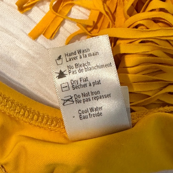 L*Space Fringed Triangle Bikini Top Yellow Women's Size Large - Picture 8 of 8